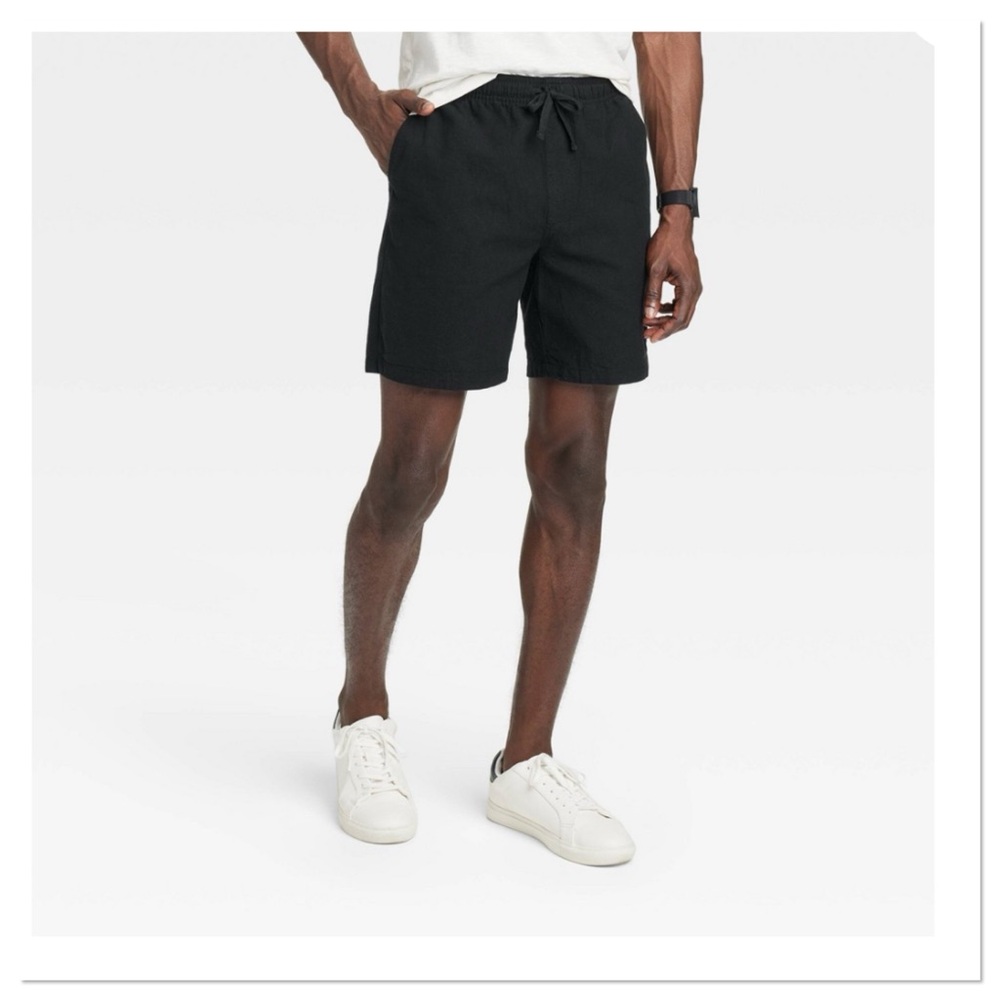 Men's Black Everyday Relaxed Fit Casual Shorts